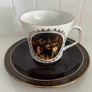 Kronester Bavaria Elegant Vintage Rembrandt Espresso Cup and Saucer Set